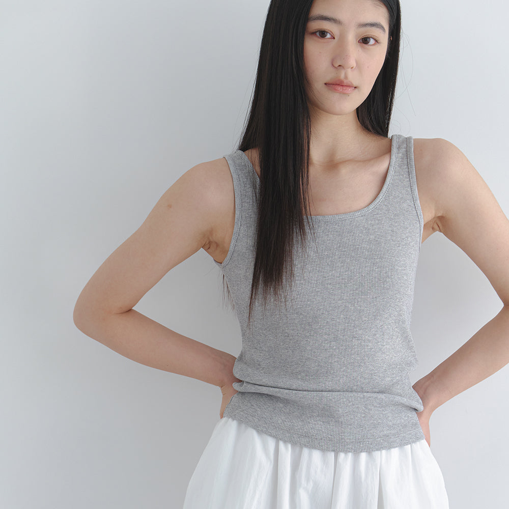 LAMINEZ [29CM Exclusive] Cotton Sleeveless Top - Gray