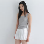 LAMINEZ [29CM Exclusive] Cotton Sleeveless Top - Gray