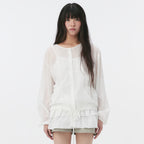 OHESHIO DOT PATCHWORK BLOUSE, WHITE
