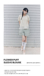 CELITAILS FLOWER PUFF SLEEVE BLOUSE_YELLOW