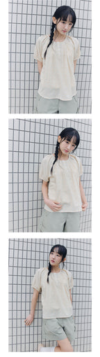 CELITAILS FLOWER PUFF SLEEVE BLOUSE_YELLOW