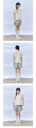 CELITAILS FLOWER PUFF SLEEVE BLOUSE_YELLOW