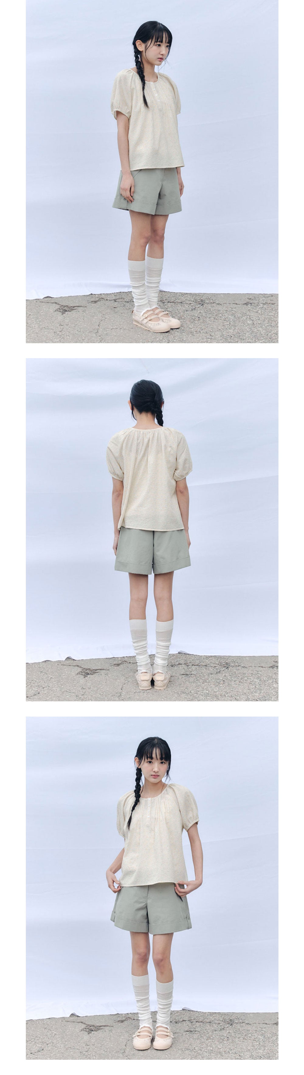 CELITAILS FLOWER PUFF SLEEVE BLOUSE_YELLOW