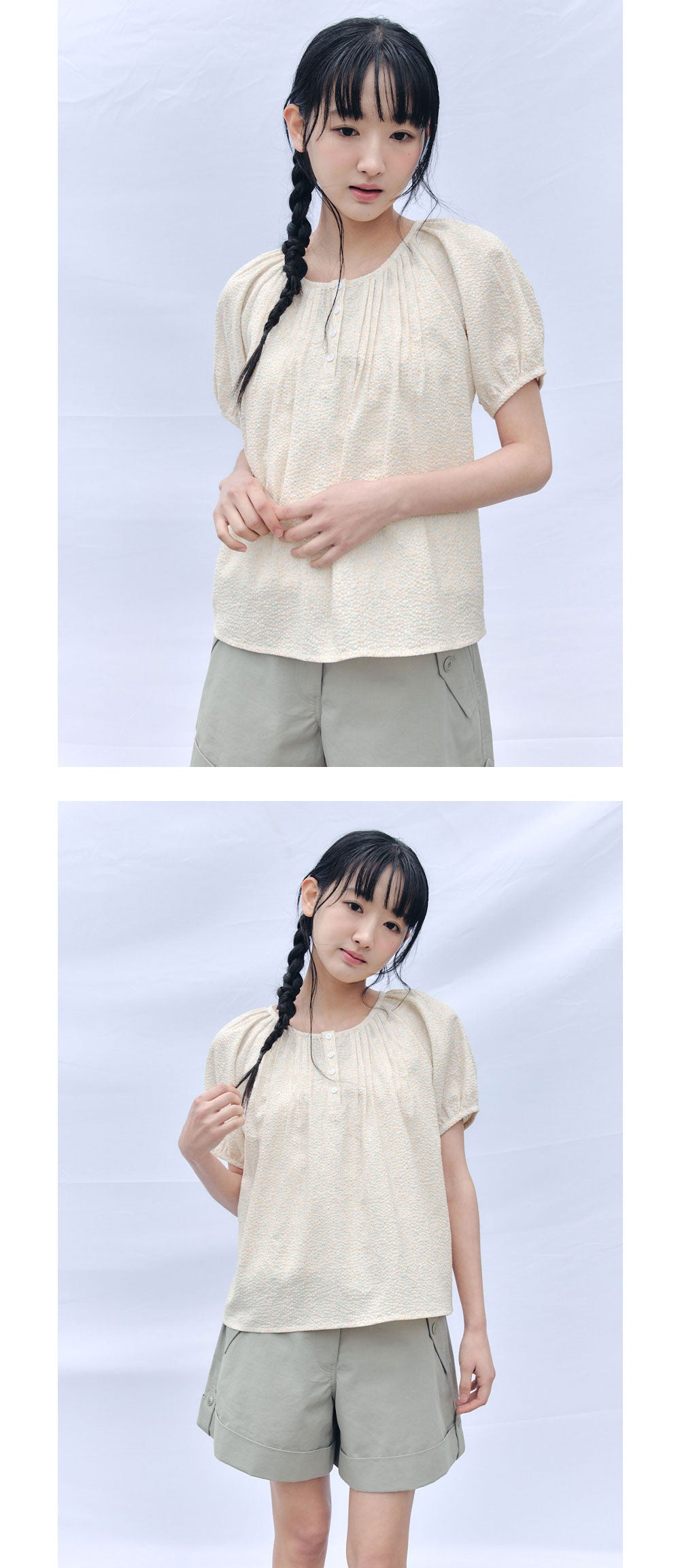 CELITAILS FLOWER PUFF SLEEVE BLOUSE_YELLOW