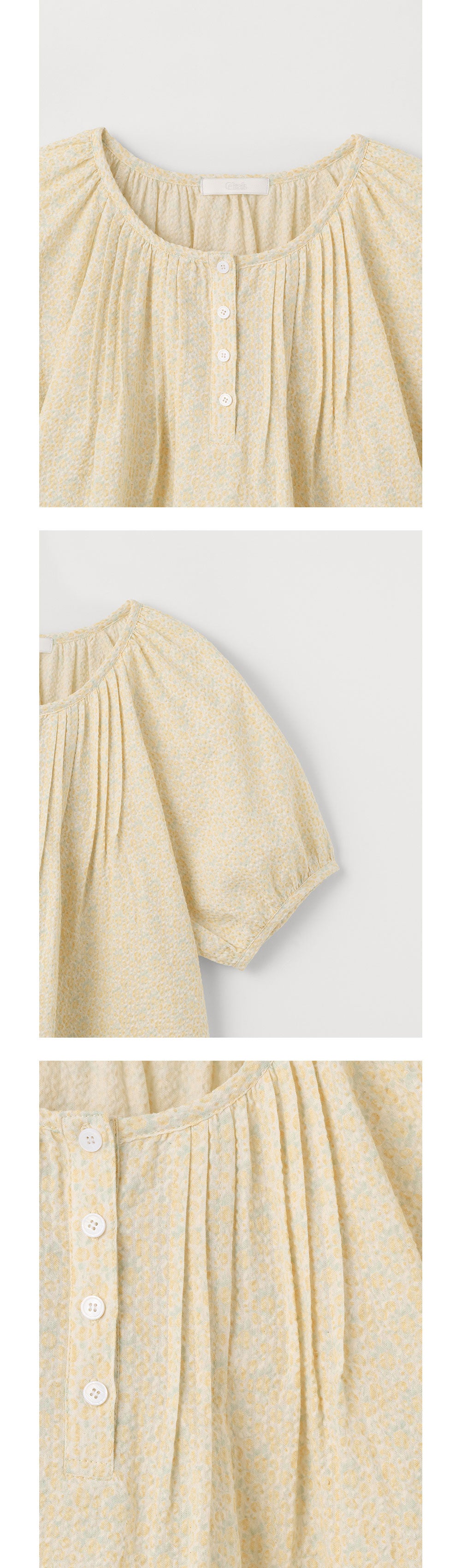 CELITAILS FLOWER PUFF SLEEVE BLOUSE_YELLOW