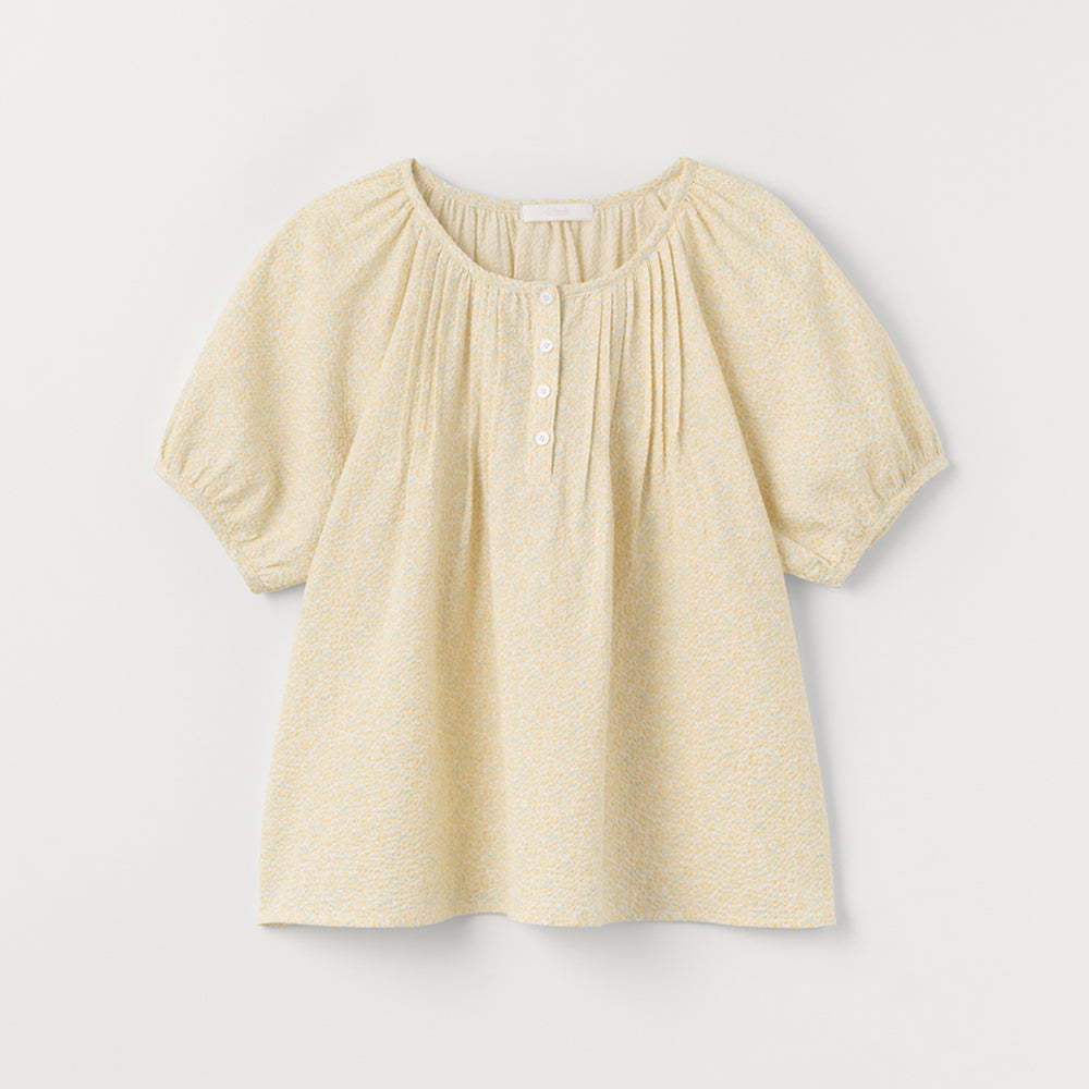 CELITAILS FLOWER PUFF SLEEVE BLOUSE_YELLOW