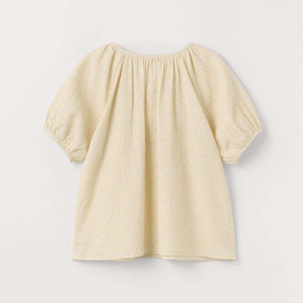 CELITAILS FLOWER PUFF SLEEVE BLOUSE_YELLOW