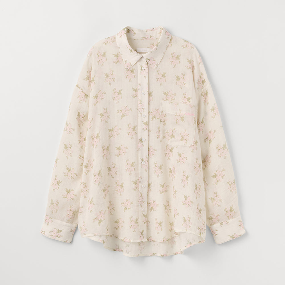 CELITAILS SHEER FLOWER PRINT SHIRT_PINK
