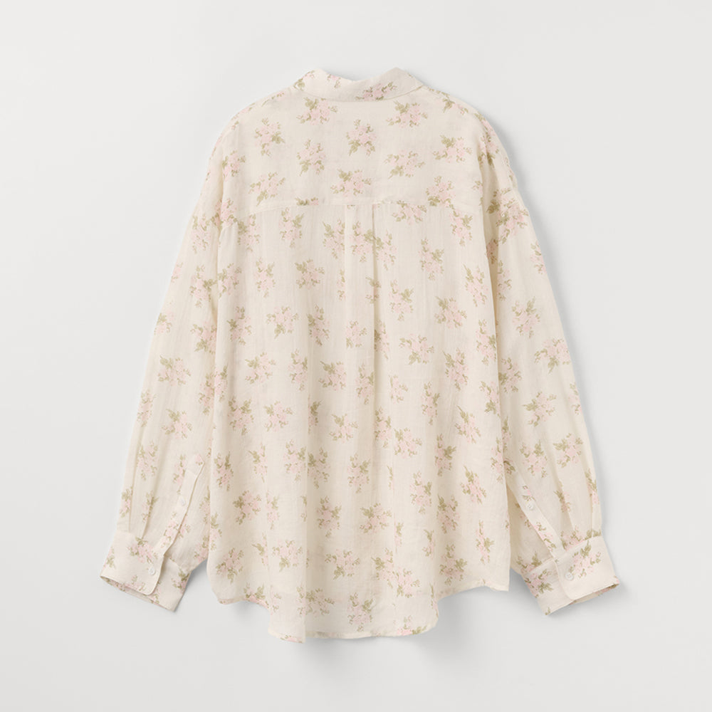 CELITAILS SHEER FLOWER PRINT SHIRT_PINK