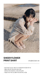 CELITAILS SHEER FLOWER PRINT SHIRT_PINK