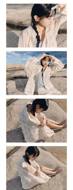 CELITAILS SHEER FLOWER PRINT SHIRT_PINK