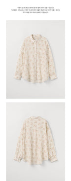 CELITAILS SHEER FLOWER PRINT SHIRT_PINK