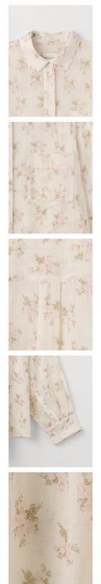 CELITAILS SHEER FLOWER PRINT SHIRT_PINK
