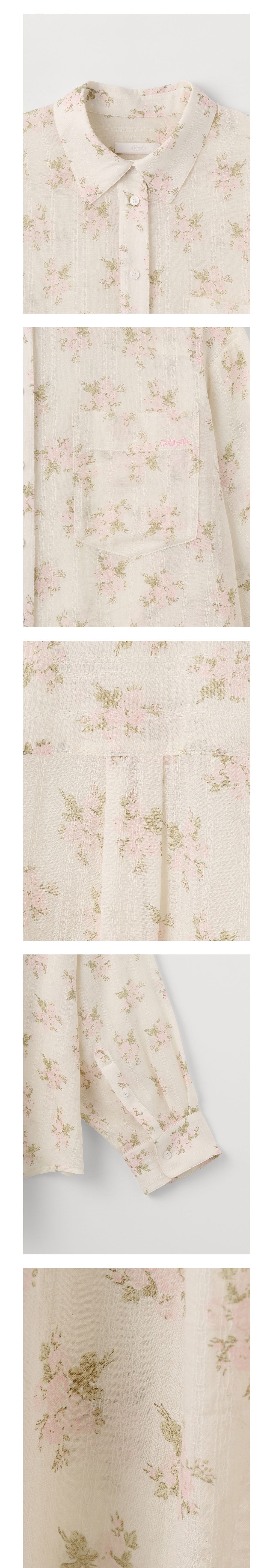 CELITAILS SHEER FLOWER PRINT SHIRT_PINK