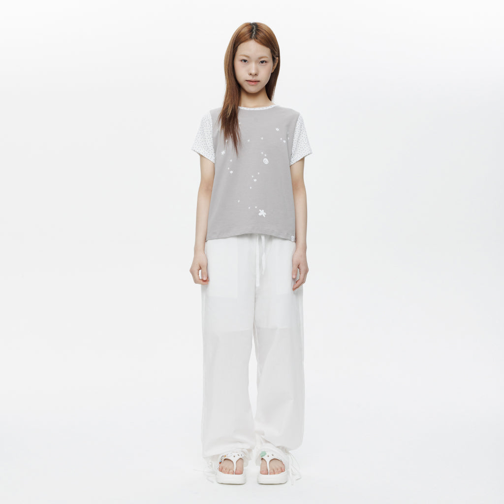 OHESHIO FLORAL TWO TONE T-SHIRT, GRAY