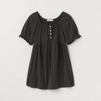 CELITAILS SCOOP NECK SHIRRING T-SHIRT_CHARCOAL