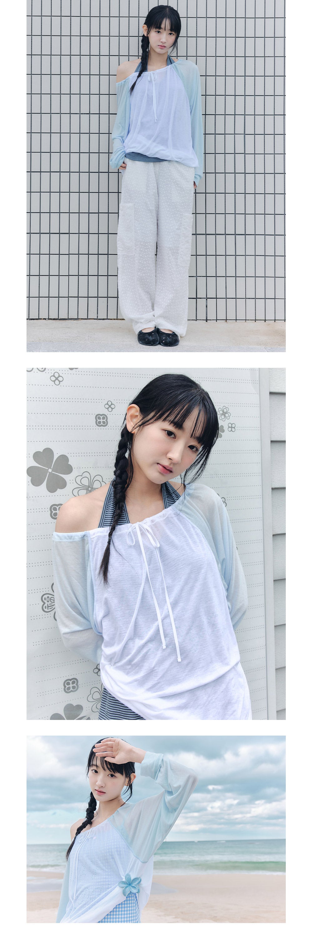 CELITAILS ONE SHOULDER RAGLAN T-SHIRT_SKY BLUE