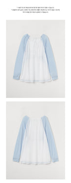 CELITAILS ONE SHOULDER RAGLAN T-SHIRT_SKY BLUE