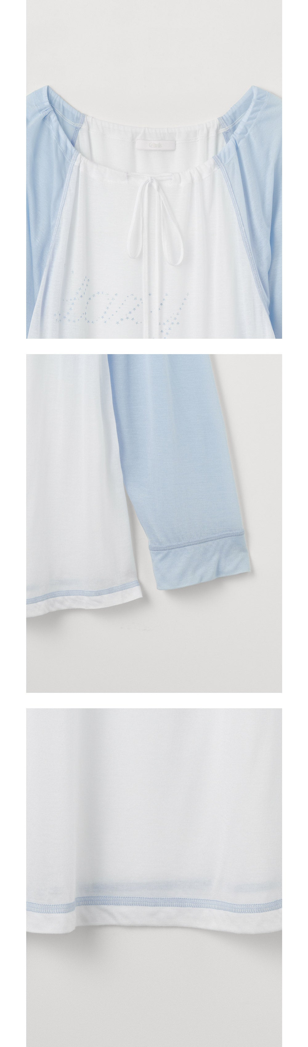 CELITAILS ONE SHOULDER RAGLAN T-SHIRT_SKY BLUE