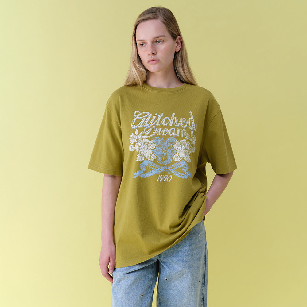 RAIVE Rose Glitched Dream Graphic T-shirts VW6ME439_2color
