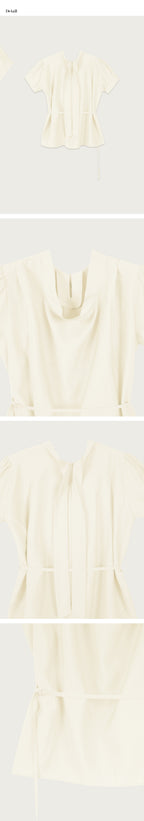 OURCOMOS comos 1408 tie drape neck blouse (cream)