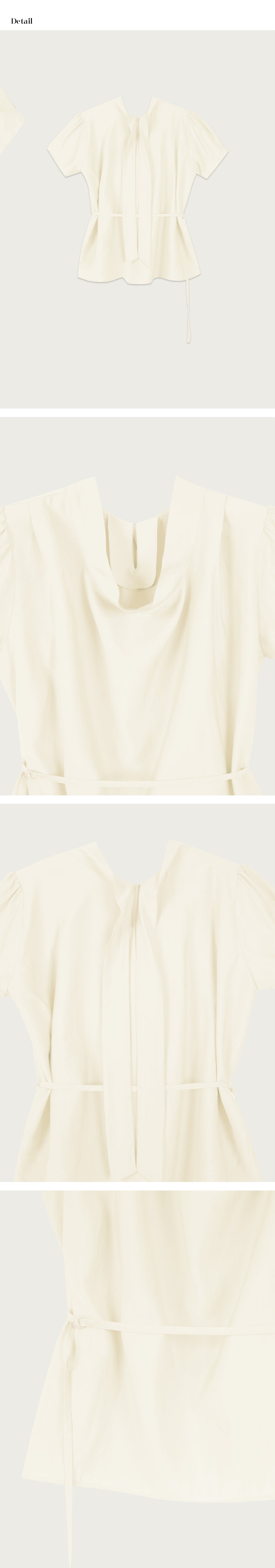 OURCOMOS comos 1408 tie drape neck blouse (cream)