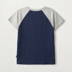 SATUR (W) Heart graphic raglan short sleeve t-shirt navy