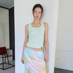 YUNSÉ Basic Eyelet Sleeveless Top (Mint)