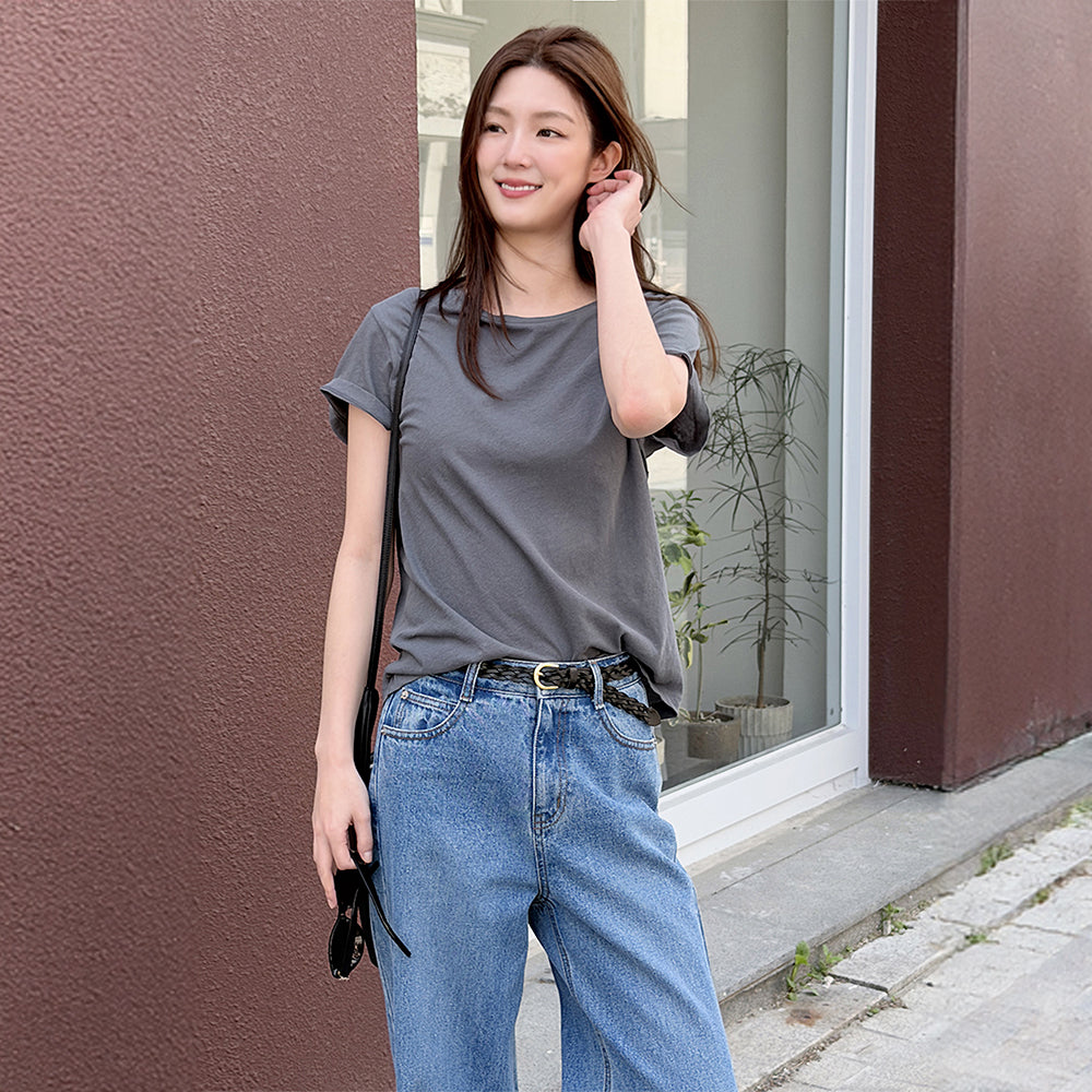 LOOKAST Mona Cotton Basic T-shirt / MONA COTTON BASIC T-SHIRT_5colors