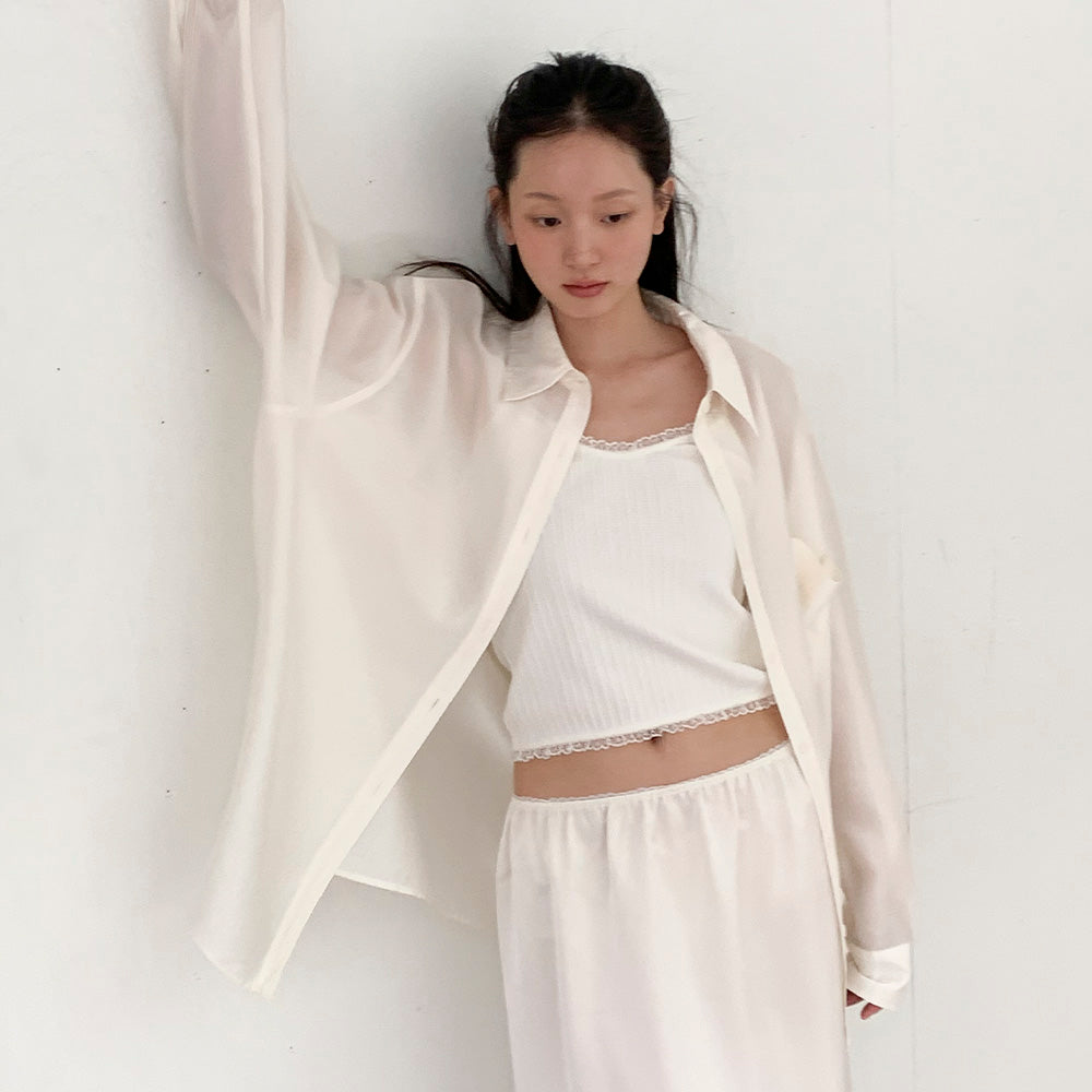 SO IR SHEER SHIRTS - IVORY