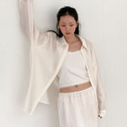 SO IR SHEER SHIRTS - IVORY