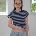 SO IR CLEAN STRIPE T-SHIRT - NAVY