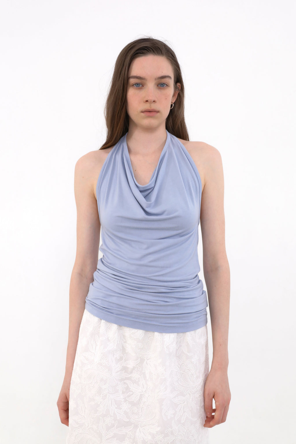 MUARMUS Draped Halterneck Sleeveless [Blue]