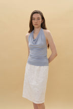 MUARMUS Draped Halterneck Sleeveless [Blue]