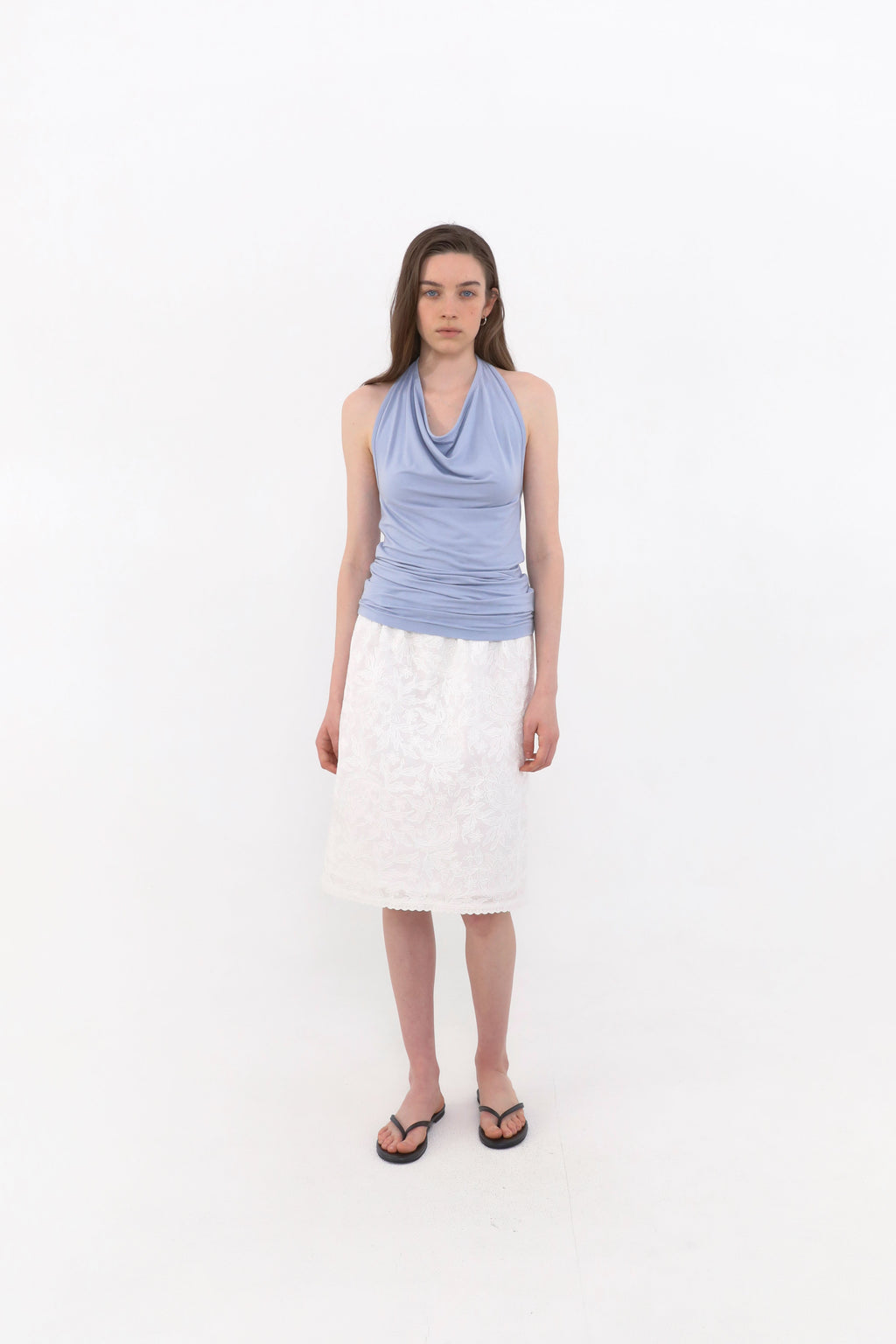 MUARMUS Draped Halterneck Sleeveless [Blue]