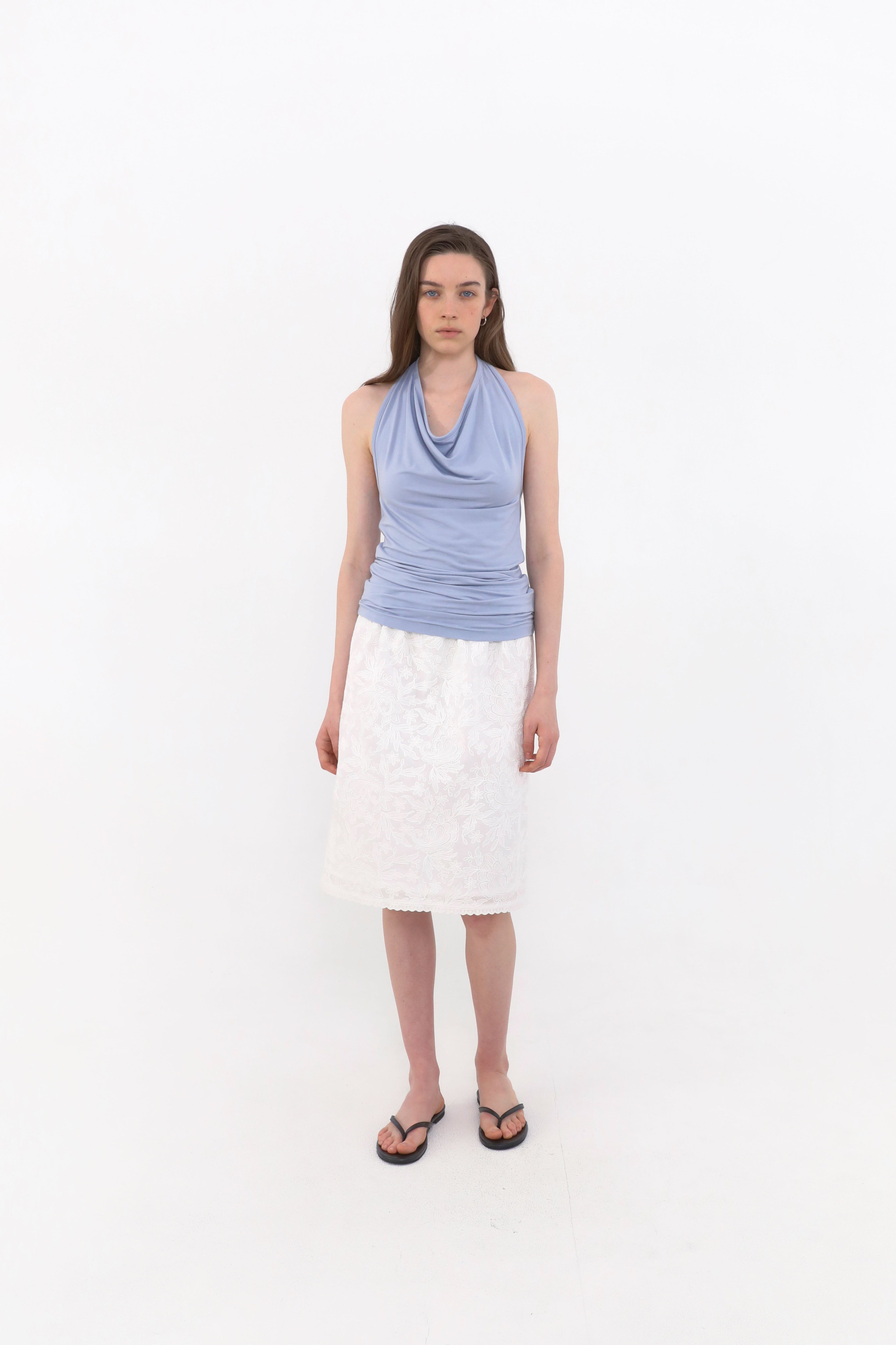 MUARMUS Draped Halterneck Sleeveless [Blue]