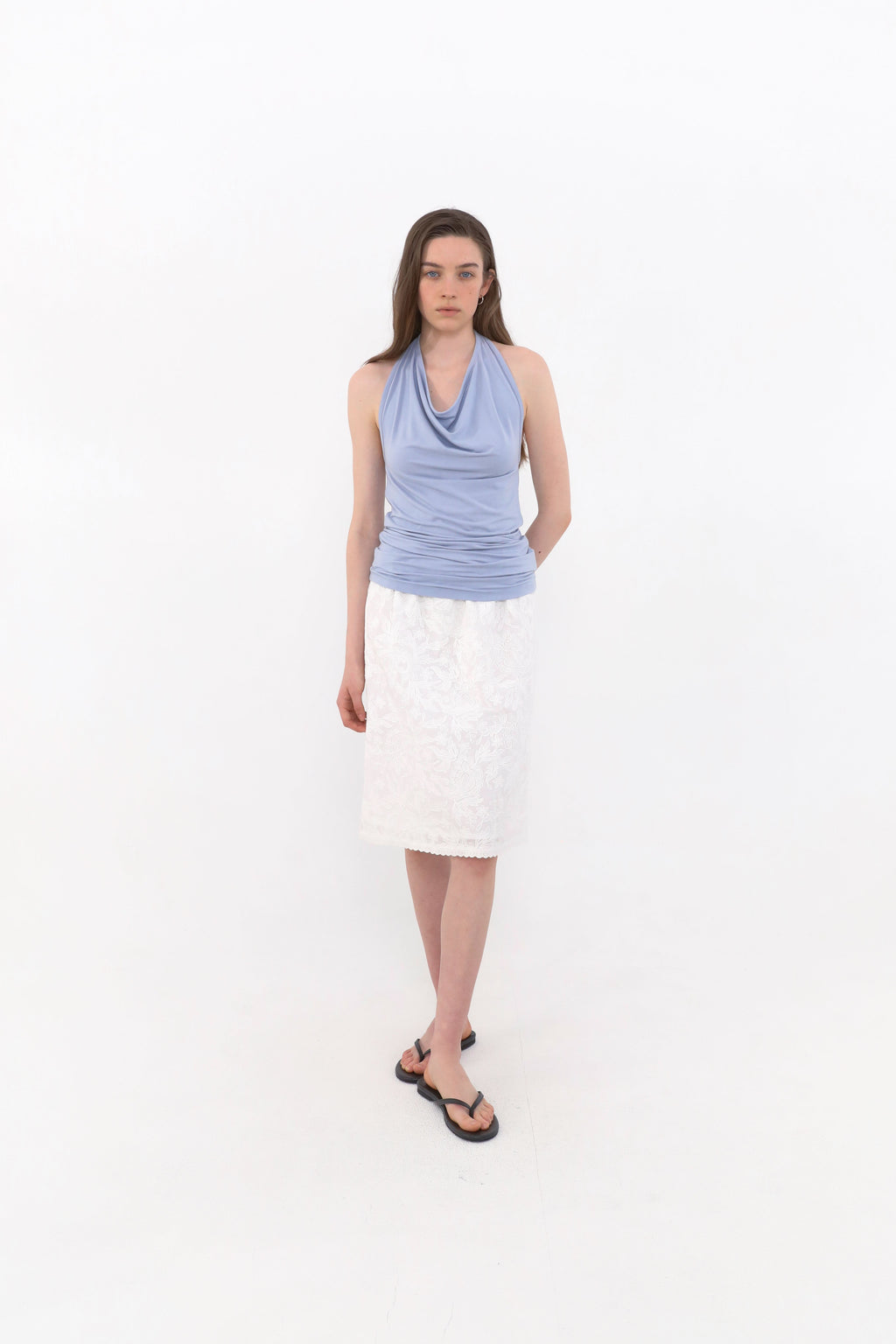 MUARMUS Draped Halterneck Sleeveless [Blue]
