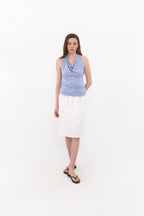MUARMUS Draped Halterneck Sleeveless [Blue]