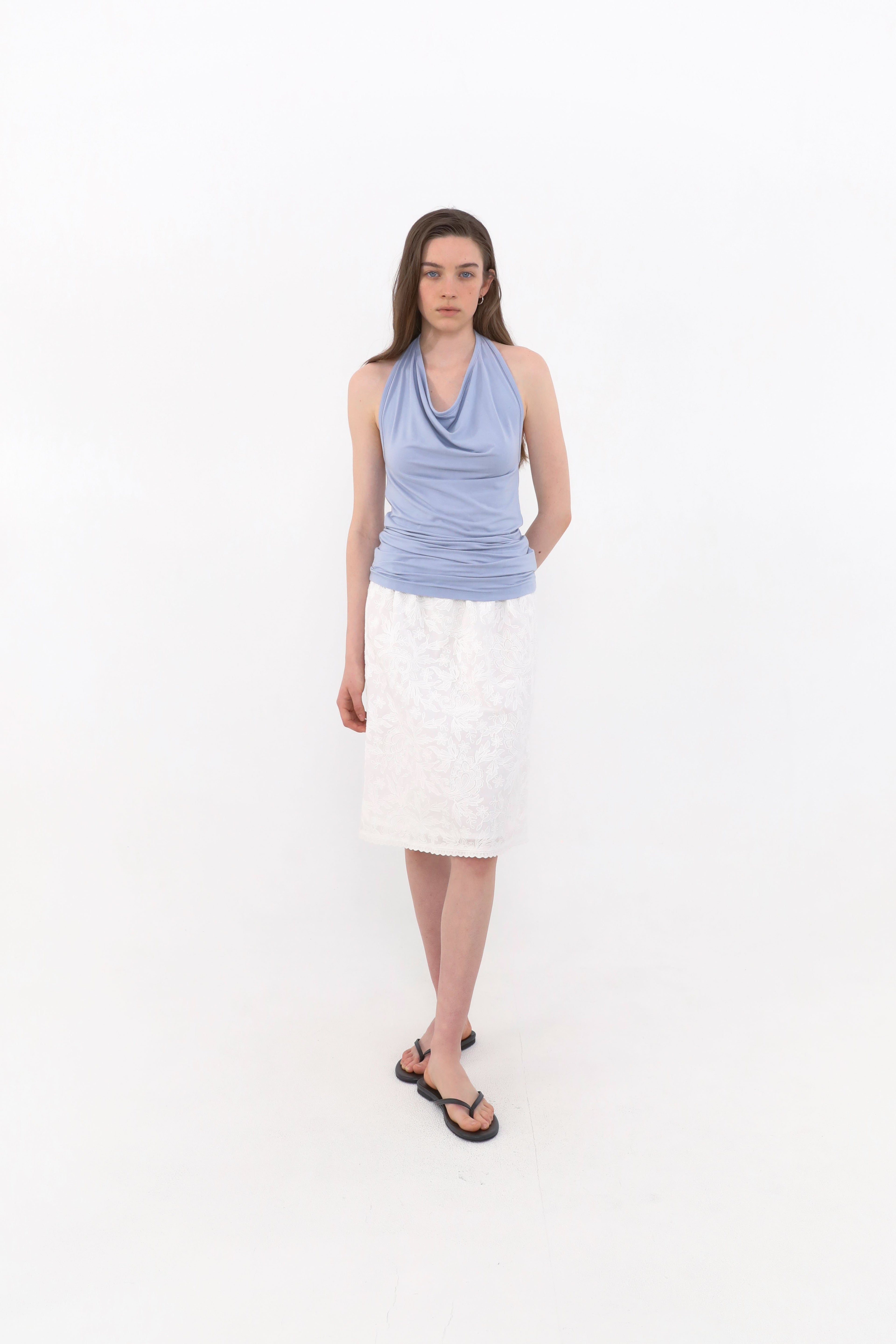 MUARMUS Draped Halterneck Sleeveless [Blue]