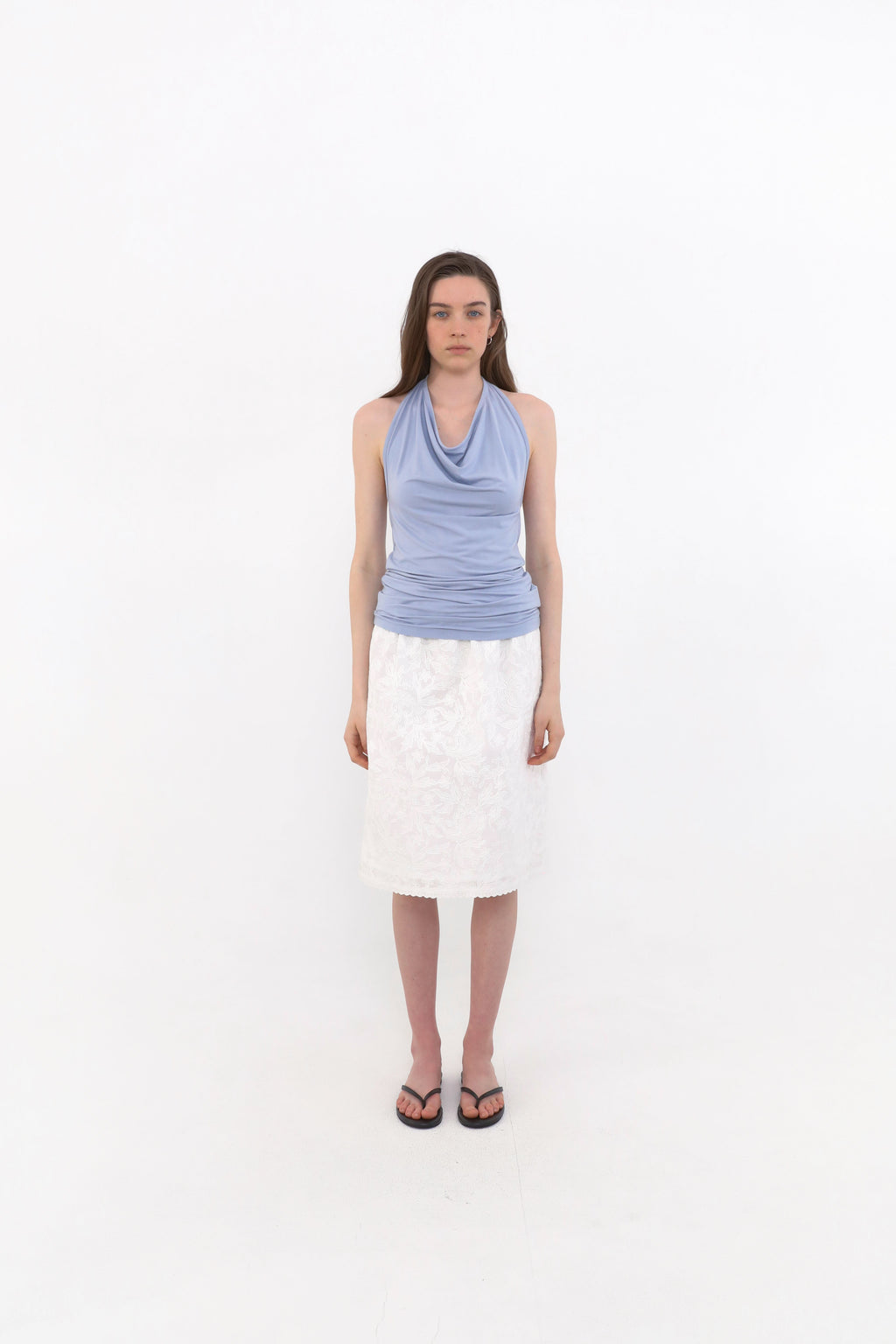 MUARMUS Draped Halterneck Sleeveless [Blue]