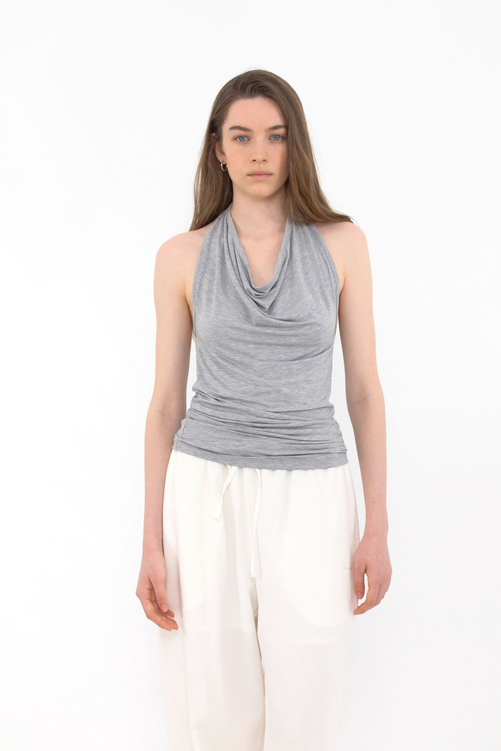 MUARMUS Draped Halterneck Sleeveless [Gray]