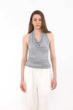 MUARMUS Draped Halterneck Sleeveless [Gray]