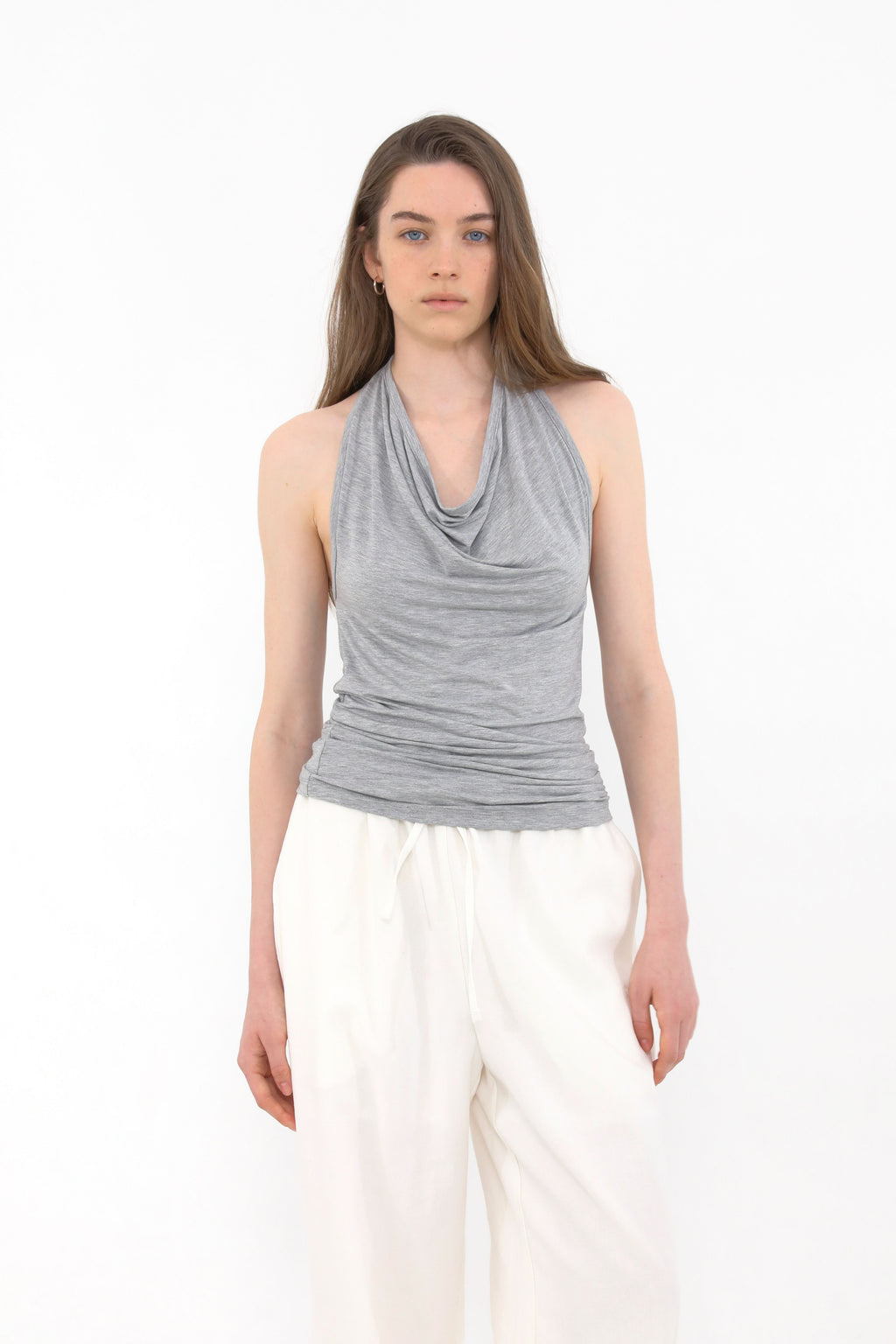 MUARMUS Draped Halterneck Sleeveless [Gray]