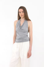 MUARMUS Draped Halterneck Sleeveless [Gray]