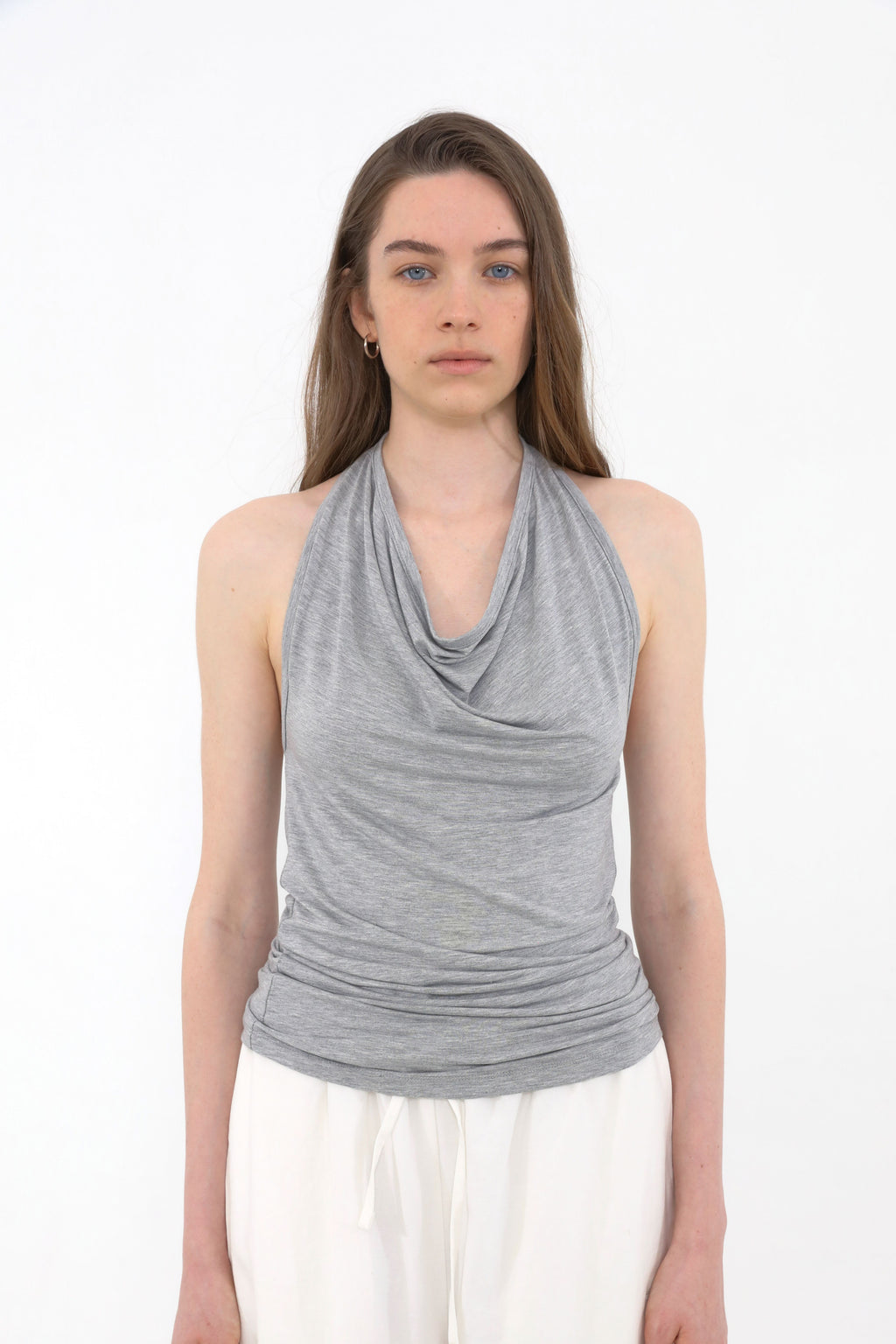 MUARMUS Draped Halterneck Sleeveless [Gray]