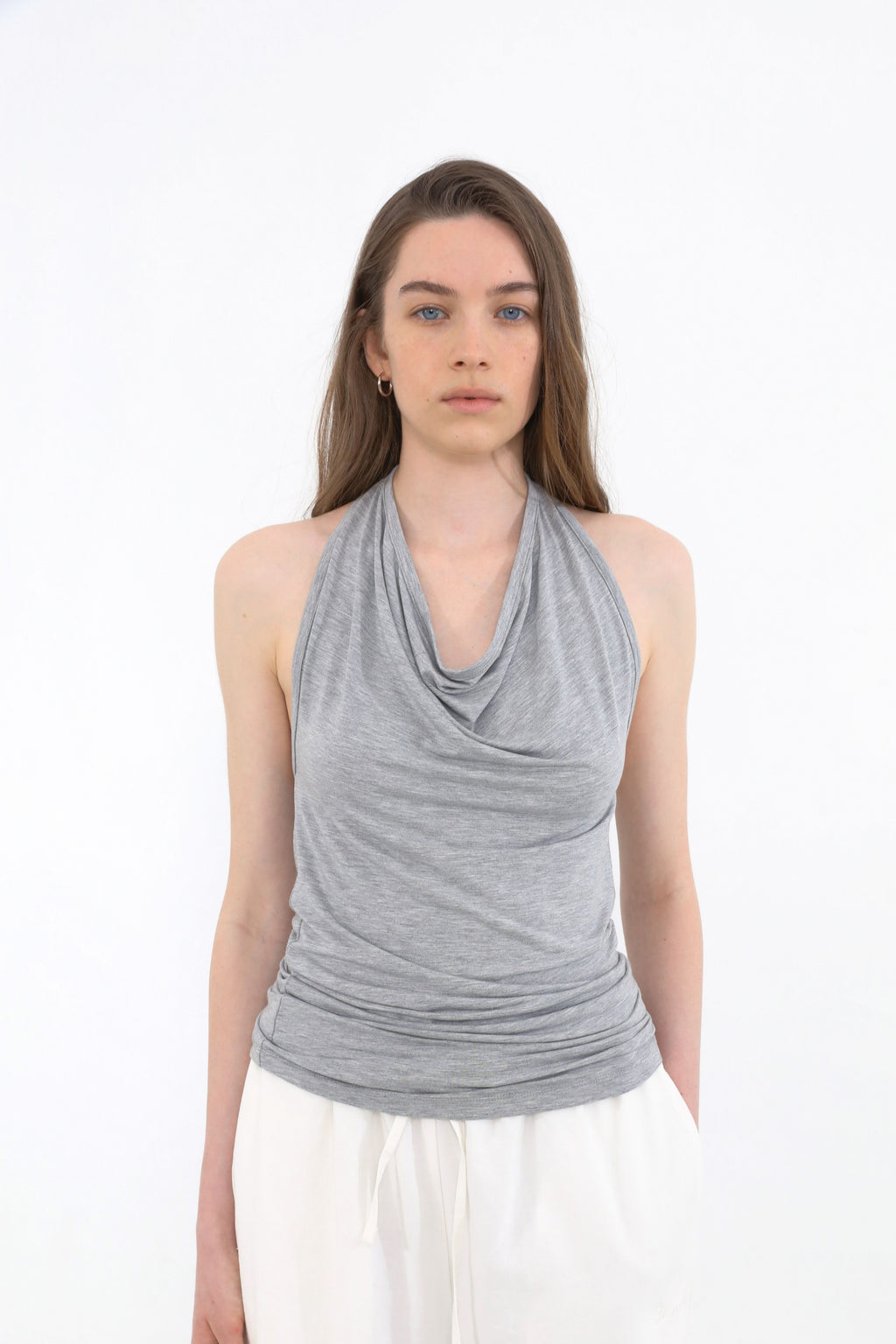 MUARMUS Draped Halterneck Sleeveless [Gray]