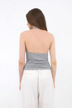 MUARMUS Draped Halterneck Sleeveless [Gray]