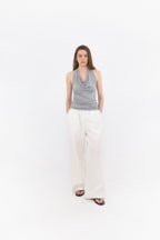 MUARMUS Draped Halterneck Sleeveless [Gray]