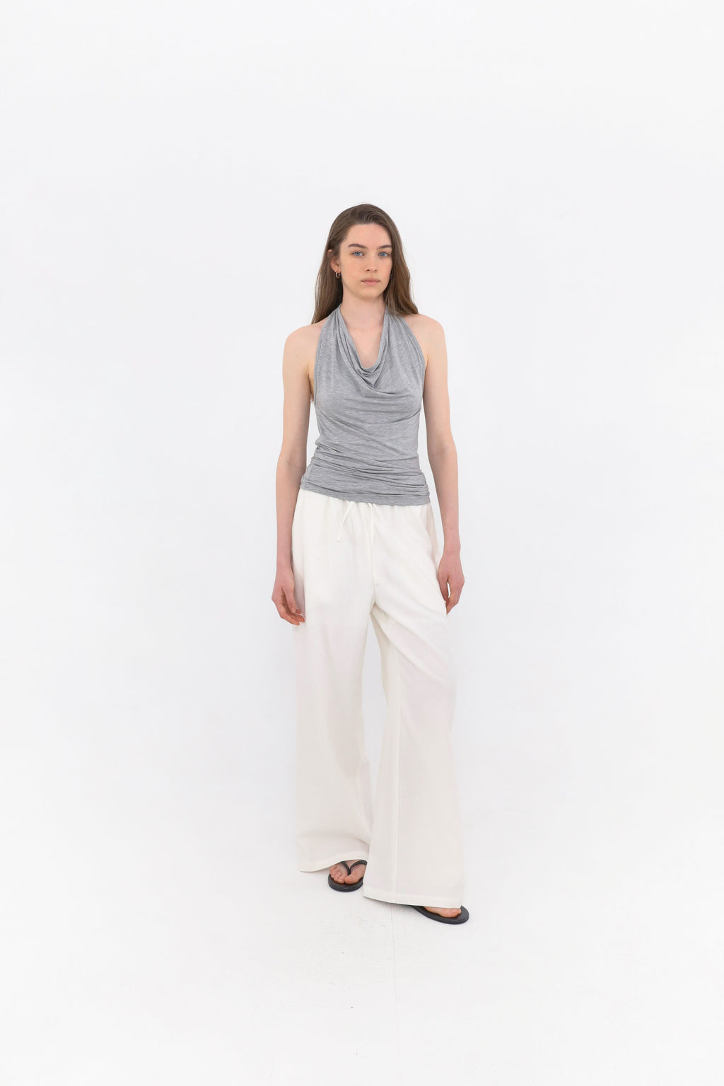 MUARMUS Draped Halterneck Sleeveless [Gray]