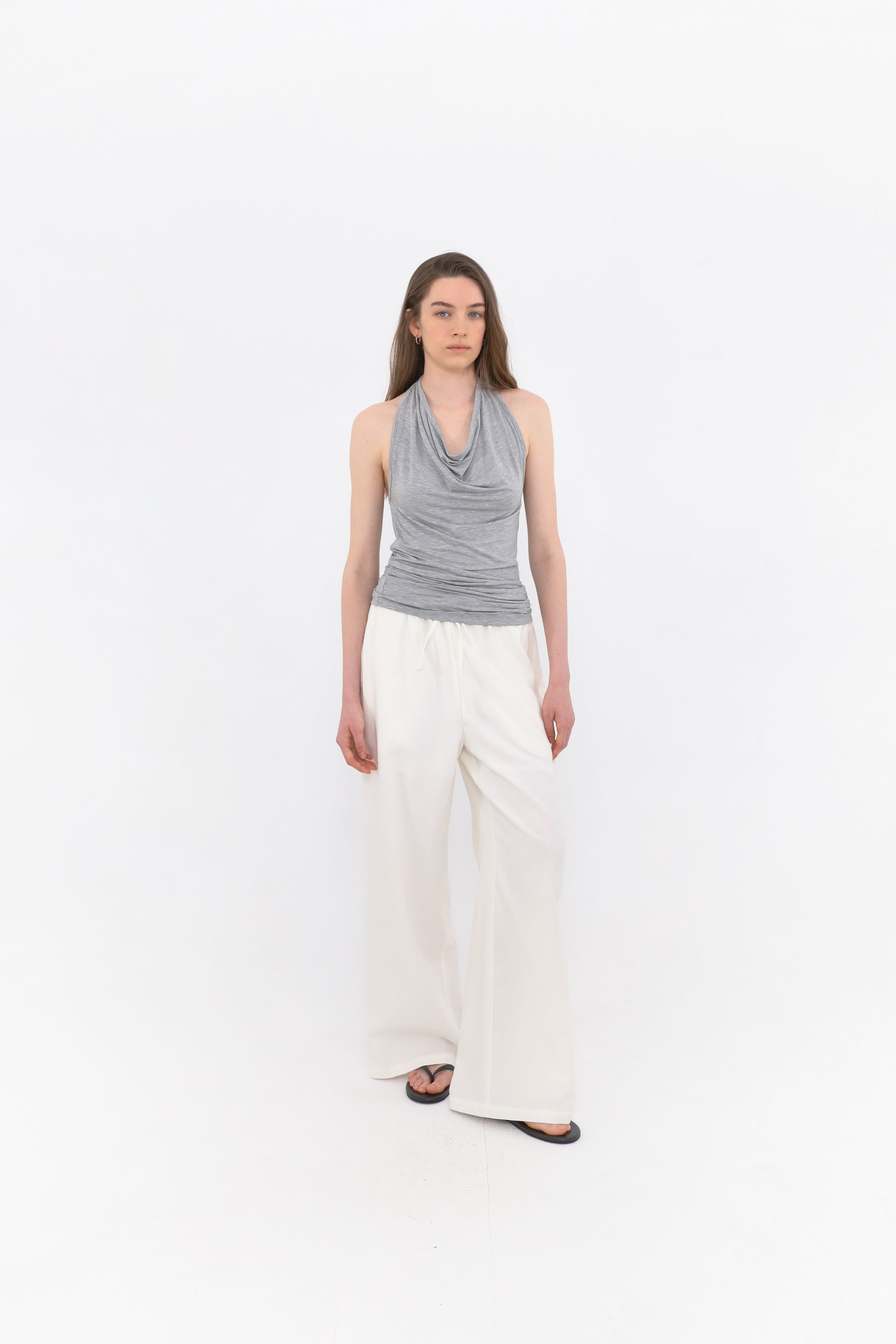MUARMUS Draped Halterneck Sleeveless [Gray]